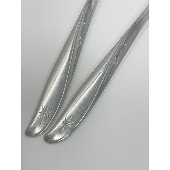 Oneida Community TWIN STAR Stainless Sugar Spoons 6 1/8” Set Of 2 Betty Crocker - Picture 3 of 6